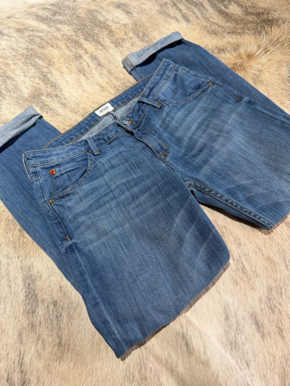 Hudson Jeans Made in USA Size 29 Straight Leg Cuffed Hem Flap Pocket Denim - Picture 13 of 15